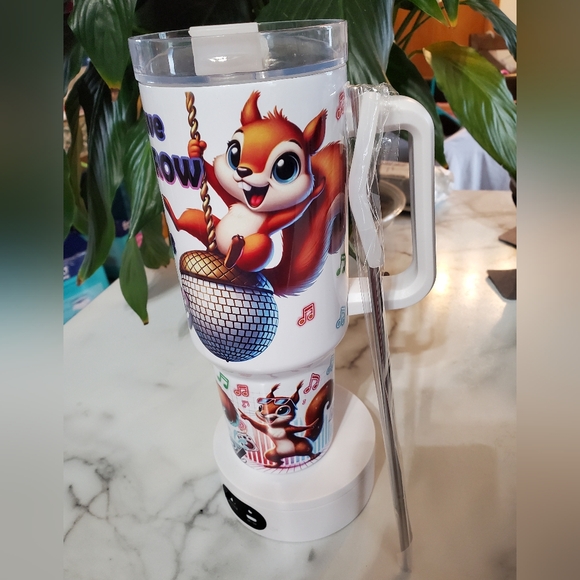 Squirrels at a RAVE 40oz Traveler Tumbler 💜sale - Picture 5 of 17